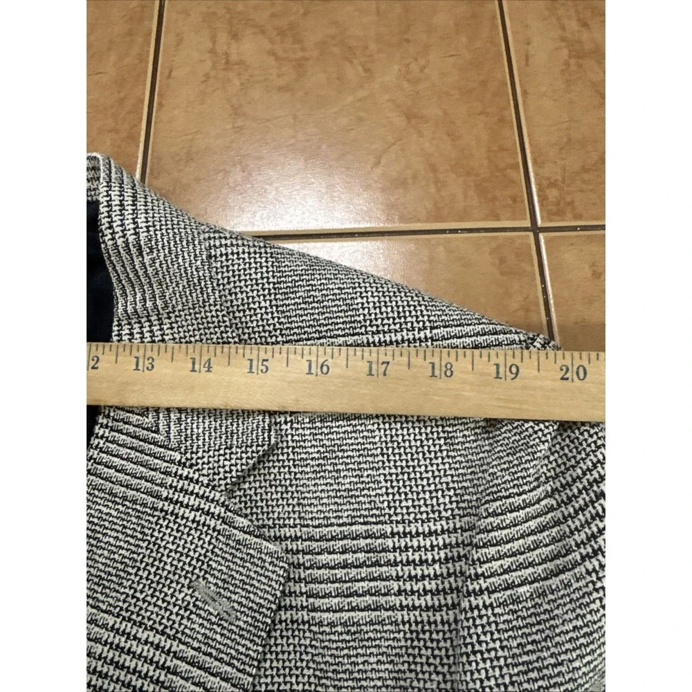 Stafford Sz 42R Silk Wool Gray Black Glen Plaid‎ Blazer Sport Suit Jacket
